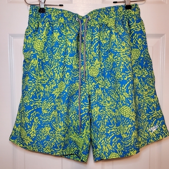 Speedo Pineapple Design Swim Trunks Sz M - Picture 1 of 7